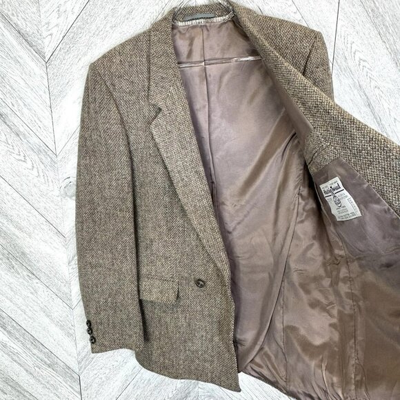 Vintage Harris Tweed Blazer Sport Coat Jacket Mens 40R 100% Wool Double Breasted - Picture 5 of 7